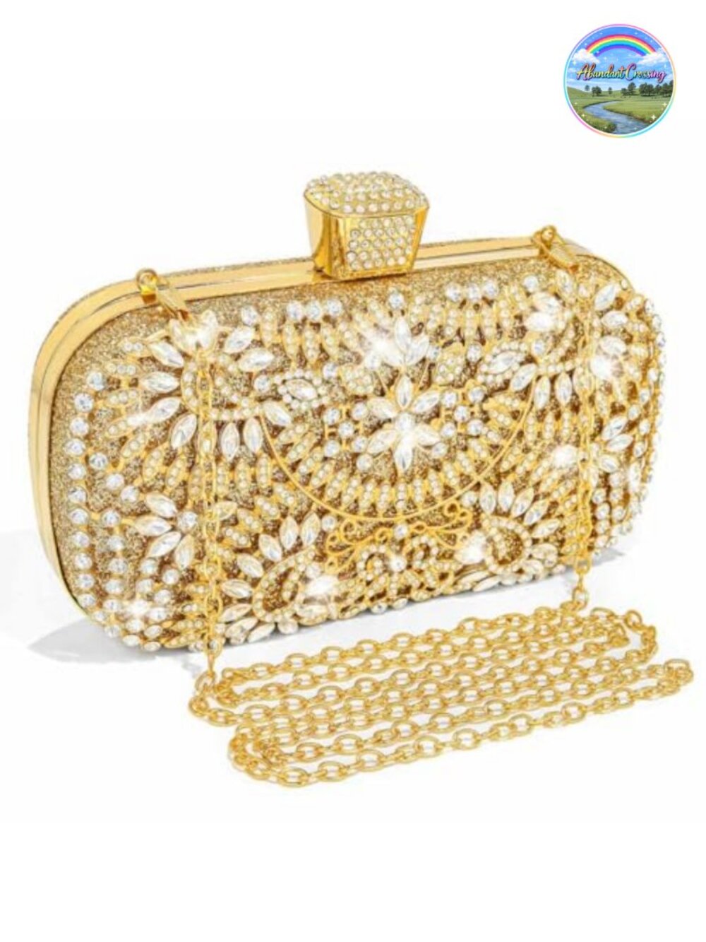 Rhinestone Clutch Purse with Chain Strap Evening Bag Wedding Party Handbag